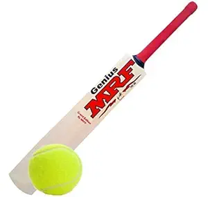 Virat Kohli Willow Cricket Bat with Tennis Cricket Ball Combo Size-5 for Boys Above 8+ Years