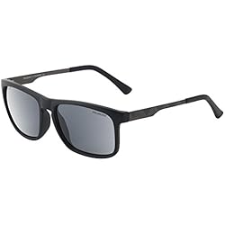 Dirty Dog adultos Wayfarer Gafas de sol en satén de cabra de plástico Metal negro/gris con gris polarizadas lente