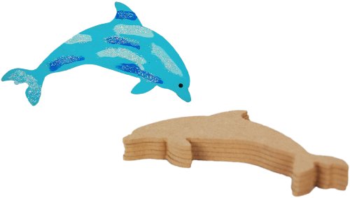 Country Love Crafts Bastelvorlage aus Holz, flach, Delfinform, Hellbraun - 2