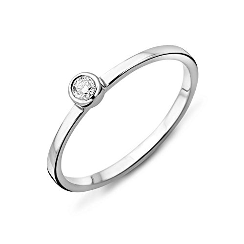 Miore Damen-Ring 375 Weigold mit Brillant 0.04ct M9011RO Gr. 54