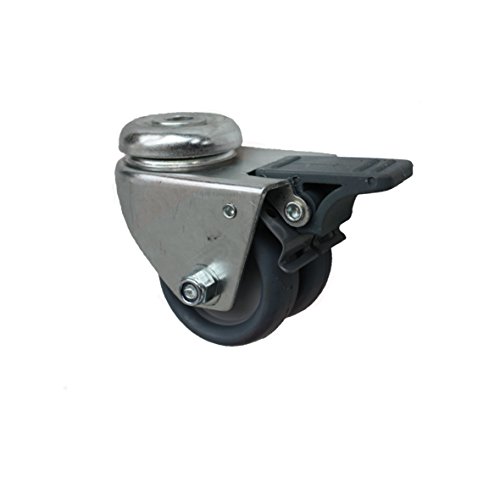 50 mm Apparaterolle Möbelrolle Transportrolle als Lenkrolle Totalstop Rückenlochbefestigung