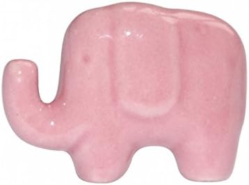 Bombay Duck Pink, Ceramic Elephant Drawer Knob / Door Pull Child's room / nursery