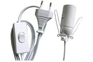 LAMARE Cavo per lampada di sale con spina europea e interruttore - Colore bianco - Include lampadina E14
