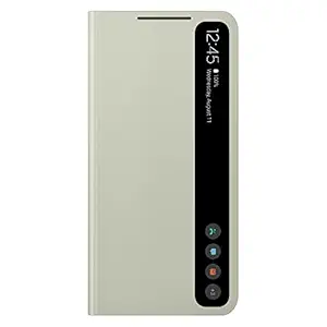 Samsung Electronics Galaxy S21 FE Smart Clear View Cover - Official Samsung Original Case - Olive Green, One Size, (EF-ZG990CMEGEW)