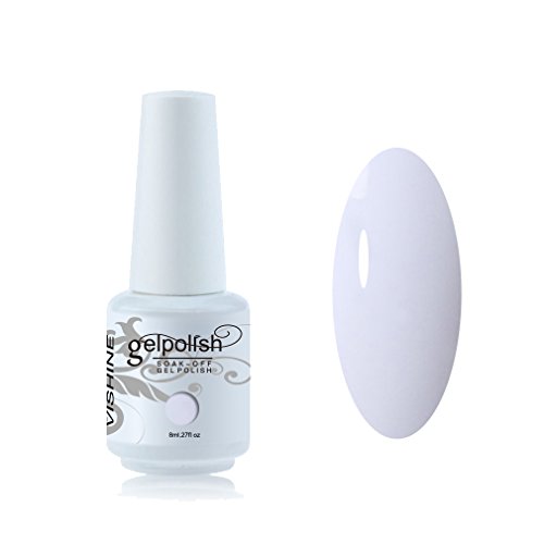 Vishine 8ml Gelpolish Manicure Salon UV LED Soak Off Gel Nail Polish Varnish Color French White #1323