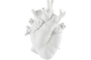 TIHOOK Herz Vase, Anatomisches Aesthetic Deko, Weiß Vase in Herzform, Vasenharzmaterial, Blumenvase für Heimdekoration, für frische Blumen, Trockenblumen, Pflanzen