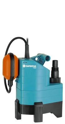 GARDENA Pompe d'évacuation pour eaux chargées 7500 Classic : pompe immergée, débit 7 500 l/h, moteur 340 W, fonctionnement automatique avec interrupteur à flotteur, robuste et fiable (1795-20)