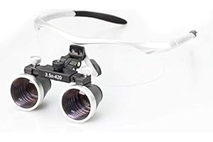 DENTASOP Dental Binocular Loupes 3.5 x 429mm Magnifier (Silver)