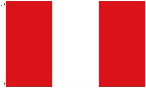 Peru No Crest Flag 5ft x 3ft