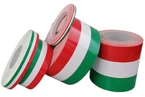 STICKERSLAB GHIRARDI StickersLab Cinta adhesiva tricolor con la bandera de Italia, a rayas, en 4 medidas 10cm, Lunghezza - 1 metro