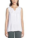 bluse spitzeneinsatz Ärmellos Cecil Damen 341543 Bluse, White, Large (Herstellergröße:L)