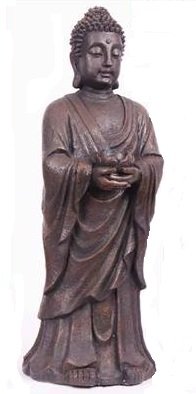 Riesiger Deko Asien Garten BUDDHA Stehend 64CM Figur Statue Teelichthalter FENG SHUI NEU