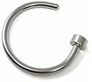 Small 316L Thin Surgical Steel Open Nose Ring Hoop Piercing Stud (Silver)