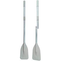 WXH Rame en Aluminium Marine, Palette télescopique de Conception détachable, 51 po, pour Bateau Kayak Raft Bateau à pagaie à Ski Parfait en mer,Gray