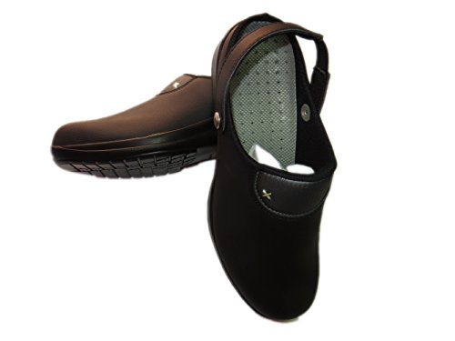 Siili Safety R 793 SB-E-A, Damen, Frauen Arbeitsschutz Clogs mit Riemchen - antibakteriell; schwarz, Gr. 38