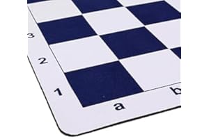 CHESS AND GAMES SHOP MUBA Échiquier standard en vinyle enroulable – Échiquier professionnel pour clubs et tournois (carré de 5,7 cm, caoutchouc bleu)