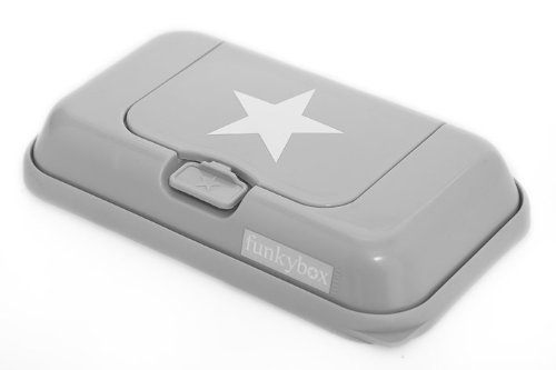 Feuchttüchter-Aufbewahrungsbox für unterwegs Funkybox ToGo - grau mit Stern