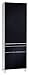 Produktbild CAVADORE Doppelhochschrank SLEEK 11/Moderner hoher Badschrank/4-türig und einem geräumigen Schubkasten/Front Hochglanz Schwarz/Korpus Melamin Weiß/33 x 60 x 183 cm (T x B x H)
