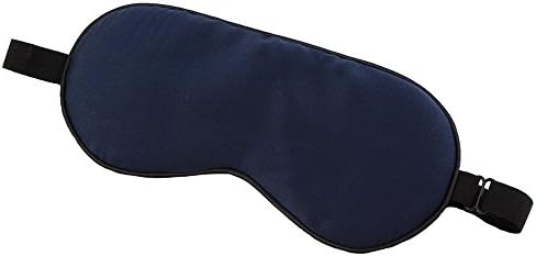 CBValley Adjustable Natural Silk Sleep Mask Ultra-Soft Eye Mask Light Blocking Comfortable Sleeping Mask for Bedtime &amp; Travel(Navy Blue)