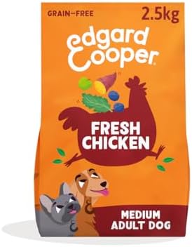 Edgard & Cooper Crochette Cani Adulti, Senza Cereali Per Cani Di Taglia Medium (2.5kg), Pollo Fresco, Con Ingredienti Naturali: Mela, Patata Dolce, Cavolo Riccio e Mirtillo, Senza Farine Di Carne