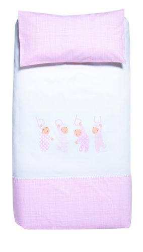 Petit Praia Duvet Cover Cot (60 x 120 cm, Baby Rosa)