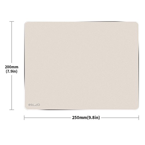 Elzo Gaming Aluminium Mauspad Aluminium-Mausunterlage Gaming Mouse Mat Mausmatte mit Anti-Skid Lederbasis 25 x 20 x 0.3cm (L, Golden) - 2