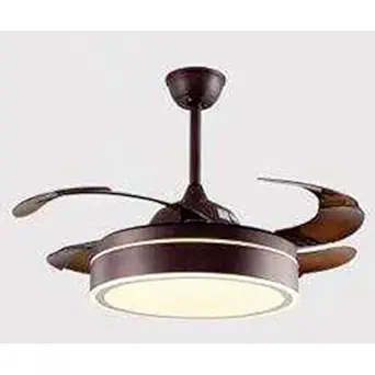 ELIANTE 44 inch Coffee Finish Metal Body, Translucent Abs Blades, Dimmable Led Ceiling Fan Chandelier