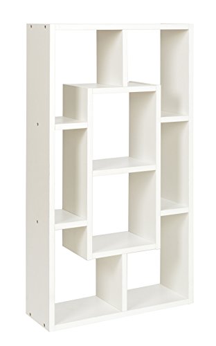 ts-ideen Étagère Armoire Meuble de Rangement 8 Compartiments Bois Blanc Table Armoire 48 x 85 cm CD DVD Livres Médias