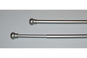 Confezioni Giuliana 2 Bacchette Tende 40x60 - Bacchetta Asta aste Tende in Metallo Argento Satinato