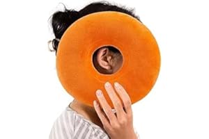 SFBSFL 9'' Ear Piercing Pillow,Donut Pillow, O-Shaped Pillow With An Ear Hole For Side Sleepers,Cnh Piercing Pillow Donut,Suitable For Side Sleepers, Relieve Ear Pain, Otitis, And Pressure Sores (Orange)