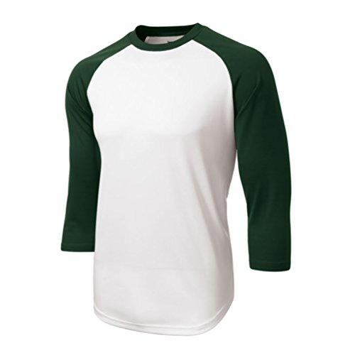 Sport Tek PosiCharge Baseball Jersey - White/Forest Green ST205 M