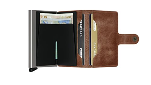 Secrid Mini Wallet Leather Vintage Cognac, rfid safe card case