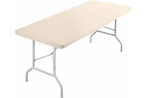 SHTGOI Tovaglia elastica in spandex, rettangolare, con elastico, lavabile e pieghevole, per esterni, terrazza, feste, campeggio, champagne, 6 FT(183 x 76 cm)