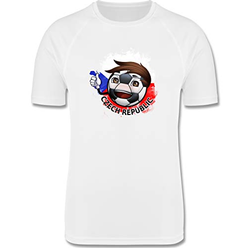 Shirtracer Fußball – Fußballjunge Tschechien – L – Weiß – F350 – Herren Laufshirt