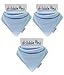 Dribble Ons Bandana Bib - Baby Blue - ** 3 PACK ** (Gift Wrap Available)