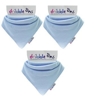 Dribble Ons Bandana Bib - Baby Blue - ** 3 PACK ** (Gift Wrap Available)