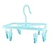 Produktbild sourcingmap Plastik Faltbar Ständer 8 Klammer Kleider Unterwäsche Socken Trockner Hänger - Blau, 25 x 17cm/ L*W