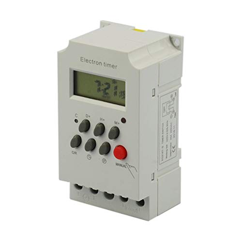 Preisvergleich Produktbild Peepheaven KG316T-II Mini programmierbarer digitaler LCD-Zeitschaltuhr für Din-Schienen - Weiß (US-Stecker)