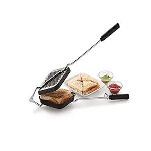 Non-Stick Grill Sandwich Toaster, Gas Compatible, Black