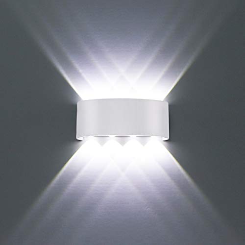 Wandleuchte Innen Modern Weiß 8W LED Wandlampe Aluminium IP65