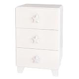 mesitas de noche infantiles originales 3 cajones Bainba Mesita de Noche Infantil, Blanco, 57 x 32 x 34 cm