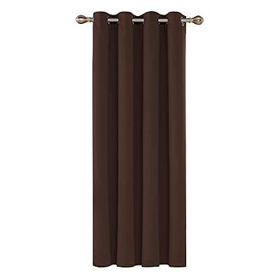 Deconovo Rideau Occultant de Bureaux à Oeillets 140x180cm Isolant Thermique Chocolat