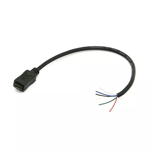 Goliton® Mikro USB 5PIN Female Head eiblicher Kopf auf Lötfreie Kabel DIY Kabel – Schwarz - 2