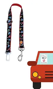 D'chica Paws Car Seat Belt for Dogs & Cats with Paws On Board Car Sticker 1+1 Pack