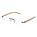 Produktbild Skitic Unisex Ultraleicht Aus Holz Randlos Rechteck Lesebrille Lesehilfe für Herren Damen + 1,0 / + 1,5 / + 2,0 / + 2,5 / + 3,0 / + 3,5 (Schwarz +1.5)