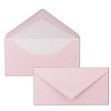 50 Briefumschläge rosa - DIN Lang - gefüttert mit Seidenpapier - 80 g/m² - 110 x 220 mm - Nassklebung - Qualitätsmarke: NEUSER Seta
