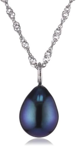 Sakura Pearl AM 226-F High Lustre Black 8.5 mm Teardrop Freshwater Pearl 45.0 centimetres Sterling Silver 925 Necklace