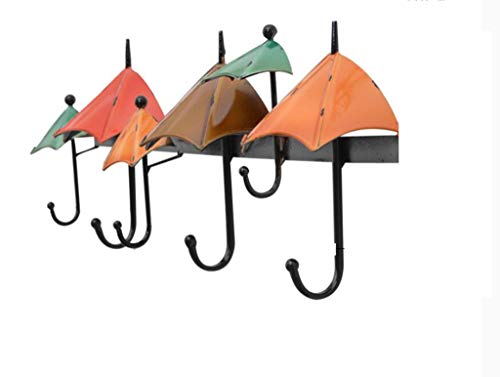 MOOMDDY Haken Wand Hängend Mediterranen Stil Schmiedeeiserne Regenschirm Form Dekoration Hängende Mantel Haken Haken Kreative Veranda Einbauraum Dekoration