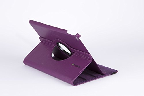 LILA iPad AIR 2 ( 6 ) 360 Grad rotierende Ledertasche Smart Case Hülle für das neue Apple iPad AIR 2 ( 6 ) mit Retina Display voll kompatibel mit der Sleep-Funktion + Displayschutzfolie + kapazitiver Stift - 2