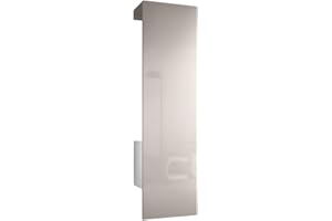 Vladon Garderobe Carlton Set 5, Made in Germany, Garderobenset bestehend aus 1 Garderobenpaneel mit integrierter Tür und 1 Kleiderstange, Weiß matt/Sandgrau Hochglanz (52 x 193 x 35 cm)